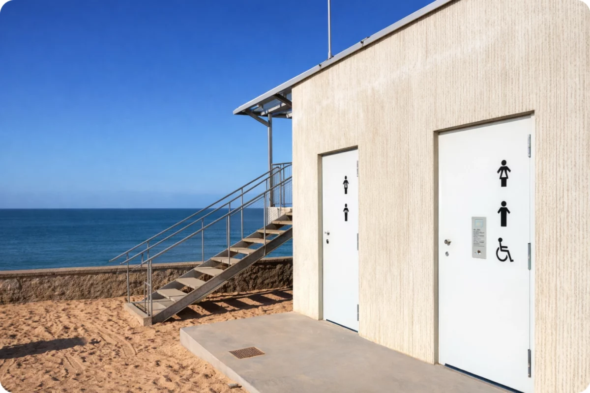 Toilettes en bord de mer